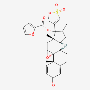 molecular formula C28H30O8S B11827506 [(1R,2S,10S,11S,15S)-14-(2,2-dioxo-5H-oxathiol-4-yl)-2,13,15-trimethyl-5-oxo-18-oxapentacyclo[8.8.0.01,17.02,7.011,15]octadeca-3,6-dien-14-yl] furan-2-carboxylate 