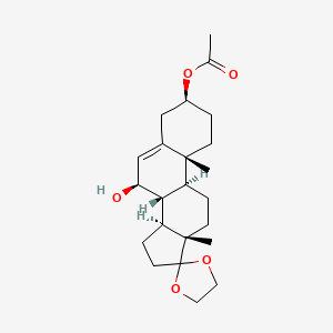 [(8R,9R,10R,13S,14R)-7-hydroxy-10,13-dimethyl-spiro[1,2,3,4,7,8,9,11,12,14,15,16-dodecahydrocyclopenta[a]phenanthrene-17,2-1,3-dioxolane]-3-yl] acetate