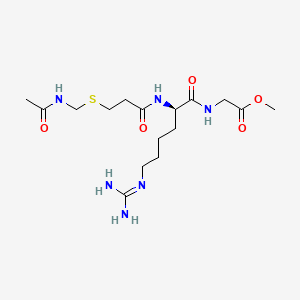 molecular formula C16H30N6O5S B11827705 methyl N2-(3-((acetamidomethyl)thio)propanoyl)-N6-carbamimidoyl-D-lysylglycinate 