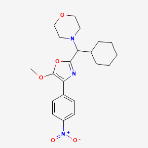 4-(Cyclohexyl(5-methoxy-4-(4-nitrophenyl)oxazol-2-YL)methyl)morpholine