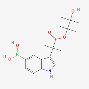 (3-(1-((3-Hydroxy-2,3-dimethylbutan-2-yl)oxy)-2-methyl-1-oxopropan-2-yl)-1H-indol-5-yl)boronic acid