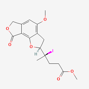 methyl (4R)-4-iodo-4-[(2S)-4-methoxy-8-oxo-3,6-dihydro-2H-furo[3,4-g][1]benzofuran-2-yl]pentanoate