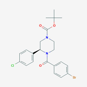 molecular formula C22H24BrClN2O3 B11827890 (S)-Tert-butyl 4-(4-bromobenzoyl)-3-(4-chlorophenyl)piperazine-1-carboxylate 