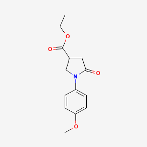molecular formula C14H17NO4 B1182790 Ethyl 1-(4-methoxyphenyl)-5-oxo-3-pyrrolidinecarboxylate 