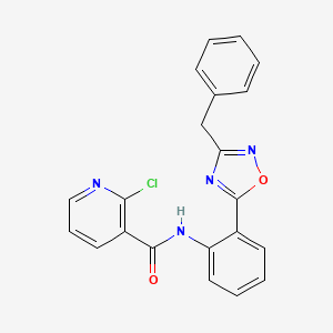 molecular formula C21H15ClN4O2 B1182807 N-[2-(3-benzyl-1,2,4-oxadiazol-5-yl)phenyl]-2-chloronicotinamide 