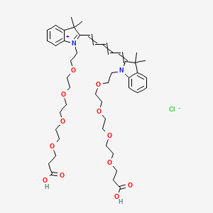 3-[2-[2-[2-[2-[2-[5-[1-[2-[2-[2-[2-(2-Carboxyethoxy)ethoxy]ethoxy]ethoxy]ethyl]-3,3-dimethylindol-1-ium-2-yl]penta-2,4-dienylidene]-3,3-dimethylindol-1-yl]ethoxy]ethoxy]ethoxy]ethoxy]propanoic acid;chloride