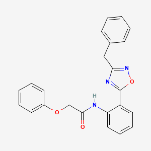 molecular formula C23H19N3O3 B1182812 N-[2-(3-benzyl-1,2,4-oxadiazol-5-yl)phenyl]-2-phenoxyacetamide 