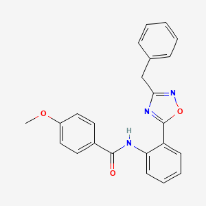 molecular formula C23H19N3O3 B1182813 N-[2-(3-benzyl-1,2,4-oxadiazol-5-yl)phenyl]-4-methoxybenzamide 