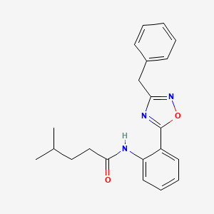 N-[2-(3-benzyl-1,2,4-oxadiazol-5-yl)phenyl]-4-methylpentanamide