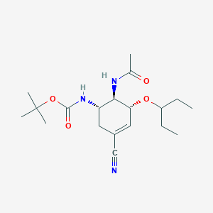 tert-butyl ((1S,5R,6R)-6-acetamido-3-cyano-5-(pentan-3-yloxy)cyclohex-3-en-1-yl)carbamate