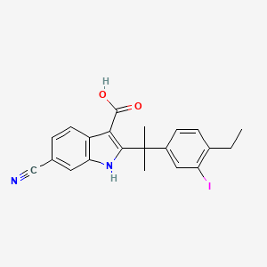 6-Cyano-2-(2-(4-ethyl-3-iodophenyl)propan-2-yl)-1H-indole-3-carboxylic acid