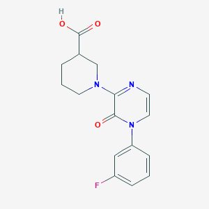 1-(4-(3-Fluorophenyl)-3-oxo-3,4-dihydropyrazin-2-yl)piperidine-3-carboxylic acid