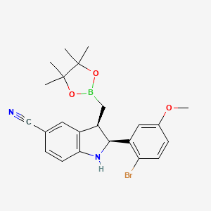 (2S,3R)-2-(2-bromo-5-methoxyphenyl)-3-[(4,4,5,5-tetramethyl-1,3,2-dioxaborolan-2-yl)methyl]-2,3-dihydro-1H-indole-5-carbonitrile