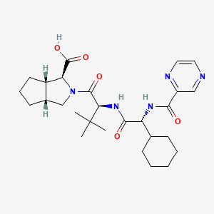 (1S,3aR,6aS)-2-((S)-2-((R)-2-cyclohexyl-2-(pyrazine-2-carboxamido)acetamido)-3,3-dimethylbutanoyl)octahydrocyclopenta[c]pyrrole-1-carboxylic acid