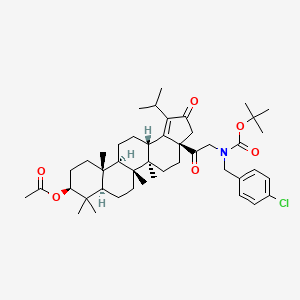 (3aR,5aR,5bR,7aR,9S,11aR,11bR,13aS)-3a-(N-(tert-butoxycarbonyl)-N-(4-chlorobenzyl)glycyl)-1-isopropyl-5a,5b,8,8,11a-pentamethyl-2-oxo-3,3a,4,5,5a,5b,6,7,7a,8,9,10,11,11a,11b,12,13,13a-octadecahydro-2H-cyclopenta[a]chrysen-9-yl acetate