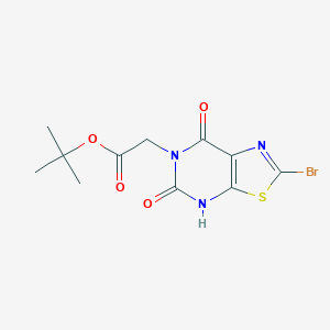 molecular formula C11H12BrN3O4S B11828438 tert-Butyl 2-(2-bromo-5,7-dioxo-4,5-dihydrothiazolo[5,4-d]pyrimidin-6(7H)-yl)acetate 