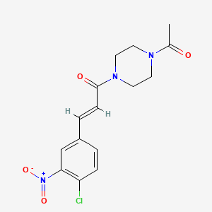 (E)-1-(4-acetylpiperazin-1-yl)-3-(4-chloro-3-nitrophenyl)prop-2-en-1-one