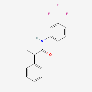 molecular formula C16H14F3NO B1182855 2-phenyl-N-[3-(trifluoromethyl)phenyl]propanamide 