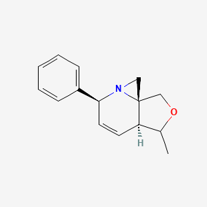 molecular formula C15H17NO B11828742 (3aS,6S,8aR)-3-methyl-6-phenyl-3a,6-dihydro-1H,3H,8H-azirino[1,2-a]furo[3,4-b]pyridine 