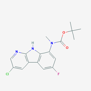 molecular formula C17H17ClFN3O2 B11828851 tert-Butyl (3-chloro-6-fluoro-9H-pyrido[2,3-b]indol-8-yl)(methyl)carbamate 