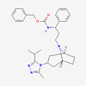 molecular formula C30H39N5O2 B11828903 benzyl ((S)-3-((1R,3R,5S)-3-(3-isopropyl-5-methyl-4H-1,2,4-triazol-4-yl)-8-azabicyclo[3.2.1]octan-8-yl)-1-phenylpropyl)carbamate CAS No. 376348-80-0