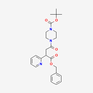 molecular formula C25H31N3O5 B11828934 tert-Butyl 4-(4-(benzyloxy)-4-oxo-3-(pyridin-2-yl)butanoyl)piperazine-1-carboxylate 