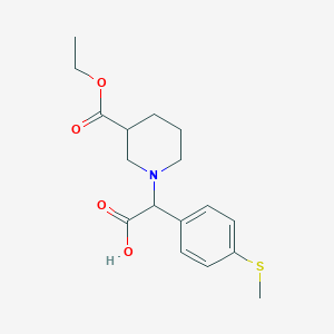 molecular formula C17H23NO4S B11828987 1-[Carboxy-(4-methylsulfanyl-phenyl)-methyl]-piperidine-3-carboxylic acid ethyl ester CAS No. 886363-60-6