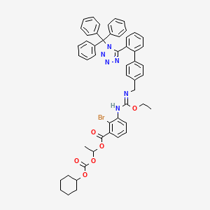 1-(((cyclohexyloxy)carbonyl)oxy)ethyl (E)-2-bromo-3-((ethoxy(((2'-(1-trityl-1H-tetrazol-5-yl)-[1,1'-biphenyl]-4-yl)methyl)amino)methylene)amino)benzoate