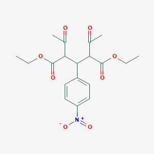 molecular formula C19H23NO8 B11829225 Diethyl 2,4-diacetyl-3-(4-nitrophenyl)pentanedioate 