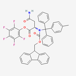 2,3,4,5,6-pentafluorophenyl (2S)-3-carbamoyl-2-({[(9H-fluoren-9-yl)methoxy]carbonyl}[(4-methylphenyl)diphenylmethyl]amino)propanoate