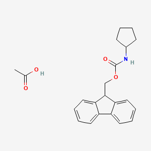 molecular formula C22H25NO4 B11829244 (9H-Fluoren-9-yl)methyl cyclopentylcarbamate acetate 