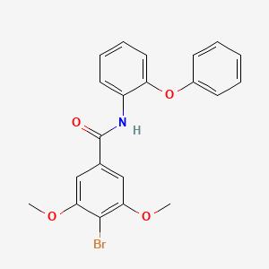 molecular formula C21H18BrNO4 B1182929 4-bromo-3,5-dimethoxy-N-(2-phenoxyphenyl)benzamide 