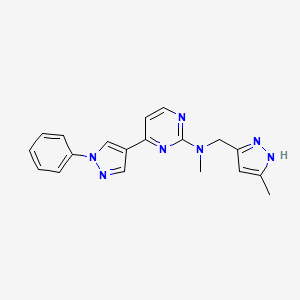 N-Methyl-N-((5-methyl-1H-pyrazol-3-yl)methyl)-4-(1-phenyl-1H-pyrazol-4-yl)pyrimidin-2-amine