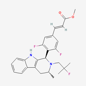 molecular formula C26H27F3N2O2 B11829311 Methyl (E)-3-[3,5-difluoro-4-[(1R,3R)-2-(2-fluoro-2-methylpropyl)-3-methyl-2,3,4,9-tetrahydro-1H-pyrido[3,4-b]indol-1-yl]phenyl]acrylate 