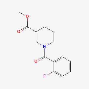 molecular formula C14H16FNO3 B1182933 Methyl 1-(2-fluorobenzoyl)-3-piperidinecarboxylate 