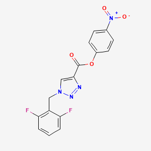 molecular formula C16H10F2N4O4 B11829354 1H-1,2,3-Triazole-4-carboxylic acid, 1-[(2,6-difluorophenyl)methyl]-, 4-nitrophenyl ester 