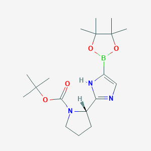 tert-Butyl (S)-2-(5-(4,4,5,5-tetramethyl-1,3,2-dioxaborolan-2-yl)-1H-imidazol-2-yl)pyrrolidine-1-carboxylate