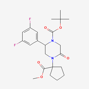 Tert-butyl 2-(3,5-difluorophenyl)-4-(1-(methoxycarbonyl)cyclopentyl)-5-oxopiperazine-1-carboxylate