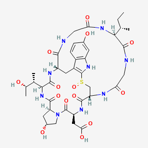 2-[(1R,4S,8R,10S,13S,16S,34S)-34-[(2S)-butan-2-yl]-8,22-dihydroxy-13-[(2R,3S)-3-hydroxybutan-2-yl]-2,5,11,14,27,30,33,36,39-nonaoxo-27lambda4-thia-3,6,12,15,25,29,32,35,38-nonazapentacyclo[14.12.11.06,10.018,26.019,24]nonatriaconta-18(26),19(24),20,22-tetraen-4-yl]acetic acid