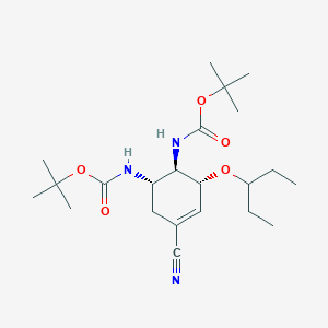 di-tert-butyl ((1S,2R,3R)-5-cyano-3-(pentan-3-yloxy)cyclohex-4-ene-1,2-diyl)dicarbamate