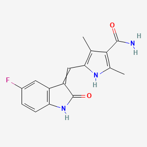 5-{[(3Z)-5-fluoro-2-oxo-2,3-dihydro-1H-indol-3-ylidene]methyl}-2,4-dimethyl-1H-pyrrole-3-carboxamide