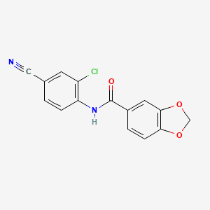 molecular formula C15H9ClN2O3 B1183030 N-(2-chloro-4-cyanophenyl)-1,3-benzodioxole-5-carboxamide 