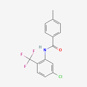 molecular formula C15H11ClF3NO B1183045 N-[5-chloro-2-(trifluoromethyl)phenyl]-4-methylbenzamide 