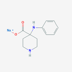 molecular formula C12H15N2NaO2 B11830657 Sodium 4-(phenylamino)piperidine-4-carboxylate 