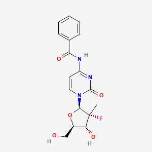 molecular formula C17H18FN3O5 B11830747 N-(1-((2R,3R,4R,5R)-3-fluoro-4-hydroxy-5-(hydroxymethyl)-3-methyltetrahydrofuran-2-yl)-2-oxo-1,2-dihydropyrimidin-4-yl)benzamide 