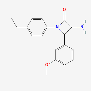 molecular formula C18H20N2O2 B11831127 3-Amino-1-(4-ethylphenyl)-4-(3-methoxyphenyl)azetidin-2-one 