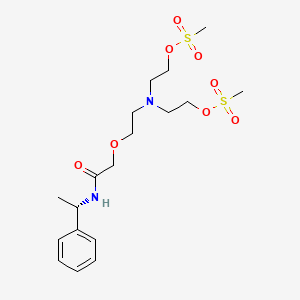 molecular formula C18H30N2O8S2 B11831309 (S)-((2-(2-oxo-2-((1-phenylethyl)amino)ethoxy)ethyl)azanediyl)bis(ethane-2,1-diyl) dimethanesulfonate 