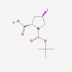 molecular formula C10H16INO4 B11831328 (2S,4R)-1-(tert-Butoxycarbonyl)-4-iodopyrrolidine-2-carboxylic acid 