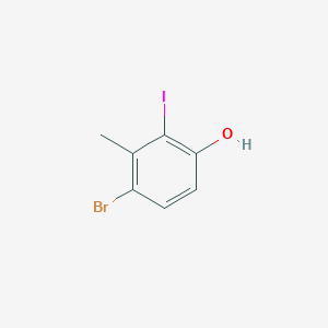 molecular formula C7H6BrIO B11831335 4-Bromo-2-iodo-3-methylphenol 