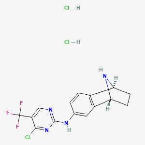 molecular formula C15H14Cl3F3N4 B11831374 (1S,4R)-N-(4-chloro-5-(trifluoromethyl)pyrimidin-2-yl)-1,2,3,4-tetrahydro-1,4-epiminonaphthalen-6-amine dihydrochloride 